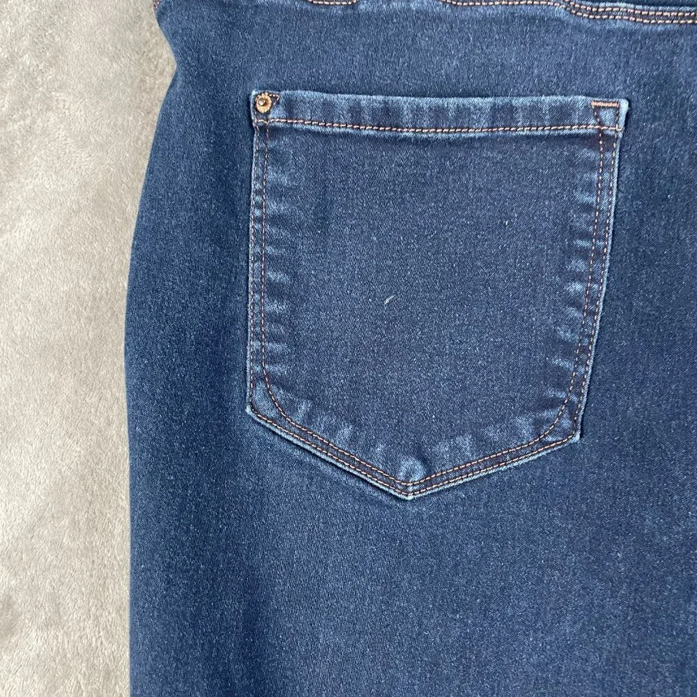 Curve Appeal Skinny Jeans Women’s 20W Dark Wash Mid Rise Stretch Minimal Clean - Picture 8 of 9